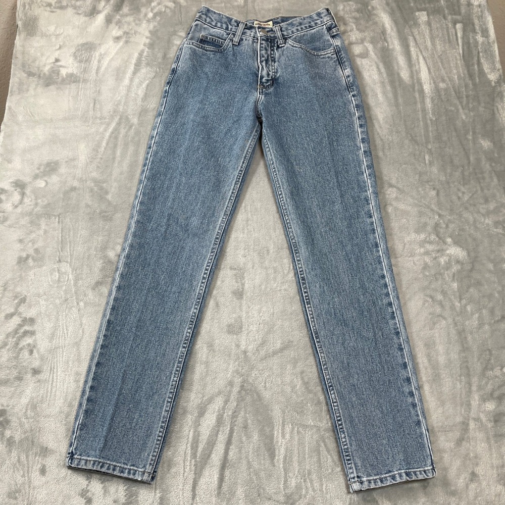 Vintage Guess Jeans High Waisted Straight Leg Medium Wash Blue Denim 23 Waist